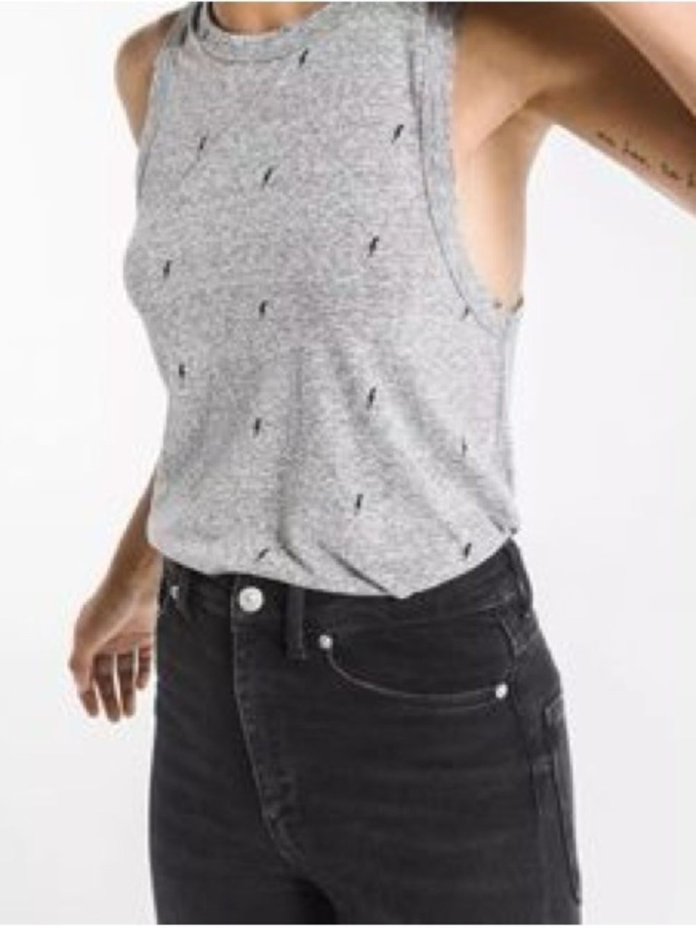 Z Supply Lightning Bolt Tank Top in Heather Grey Size X-Small